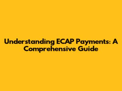 Understanding ECAP Payments: A Comprehensive Guide