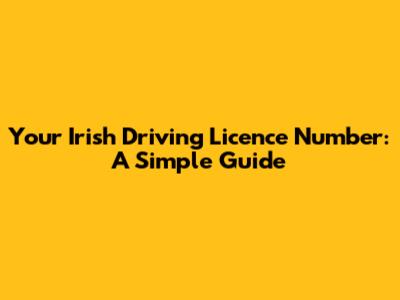 Your Irish Driving Licence Number: A Simple Guide
