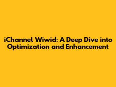 iChannel Wiwid: A Deep Dive into Optimization and Enhancement